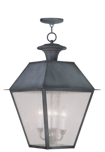 Livex Mansfield 4 Light Charcoal Outdoor Chain Lantern  - C185-2174-61