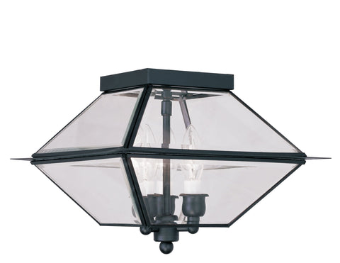 Livex Westover 3 Light Black Outdoor Ceiling Mount - C185-2185-04