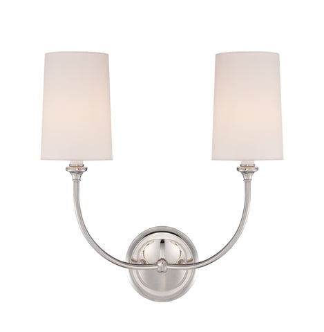 2 Light Polished Nickel Modern Sconce - C193-2242-PN