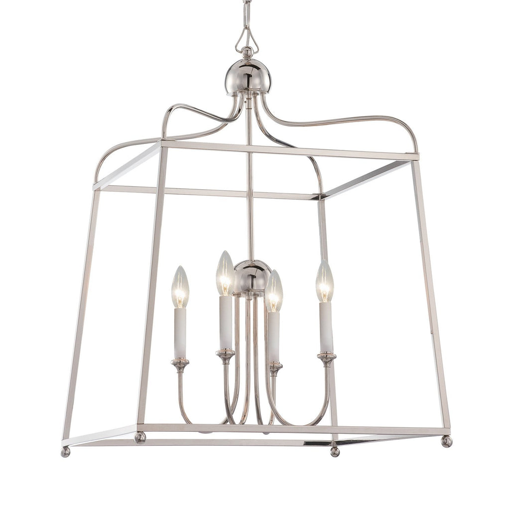 4 Light Polished Nickel Modern Chandelier - C193-2244-PN_NOSHADE