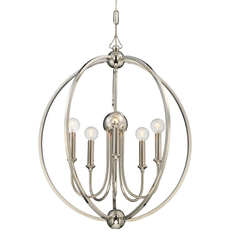 5 Light Polished Nickel Modern Chandelier - C193-2247-PN_NOSHADE