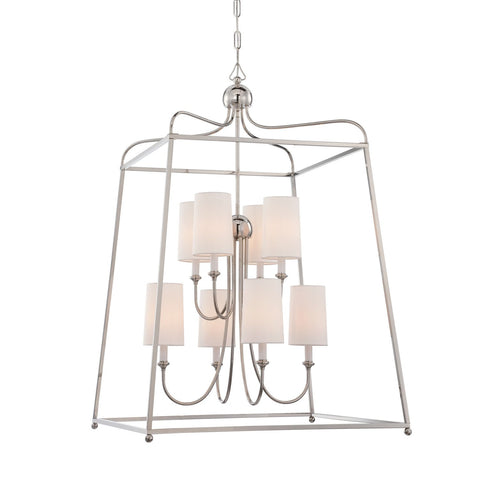 8 Light Polished Nickel Modern Chandelier - C193-2248-PN