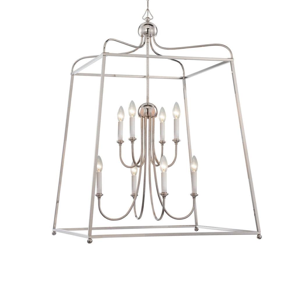 8 Light Polished Nickel Modern Chandelier - C193-2248-PN_NOSHADE