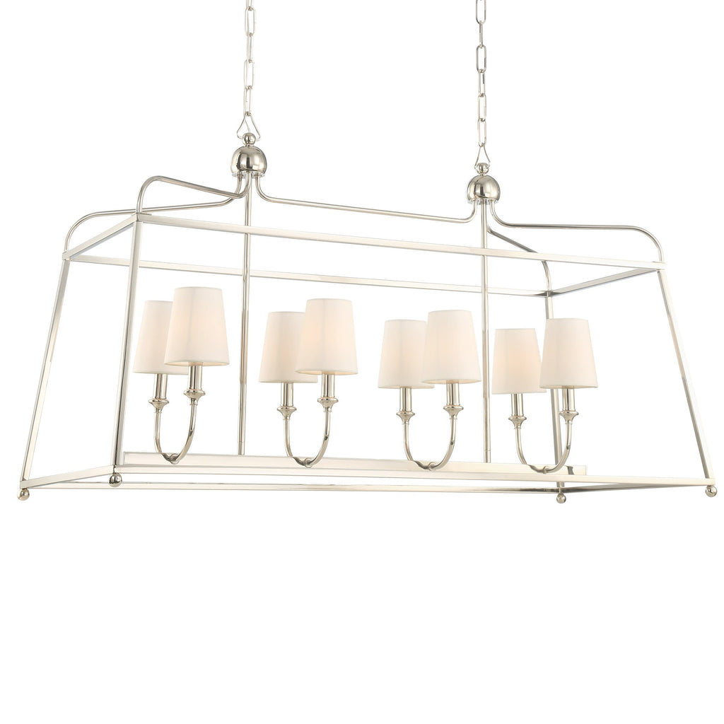 8 Light Polished Nickel Modern Chandelier - C193-2249-PN