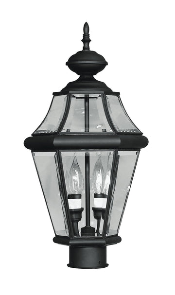 Livex Georgetown 2 Light Black Outdoor Post Lantern - C185-2264-04