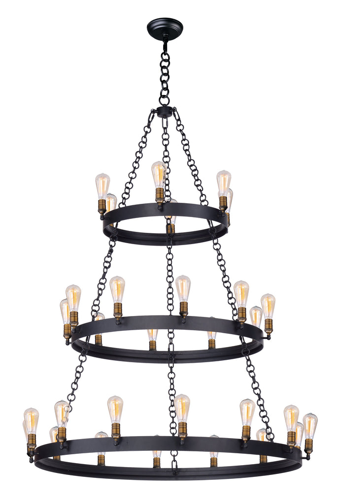 Noble 30-Light Chandelier w/Bulbs Black / Natural Aged Brass - C157-26278BKNAB/BUI