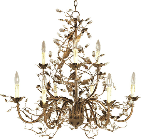 Elegante 9-Light Chandelier Etruscan Gold - C157-2852EG