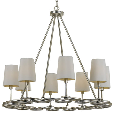 8 Light Antique Silver Modern Chandelier - C193-288-SA