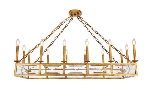 ZC121-1538G46GI - Urban Classic: Exeter 14 light Golden Iron Chandelier Clear Royal Cut Crystal