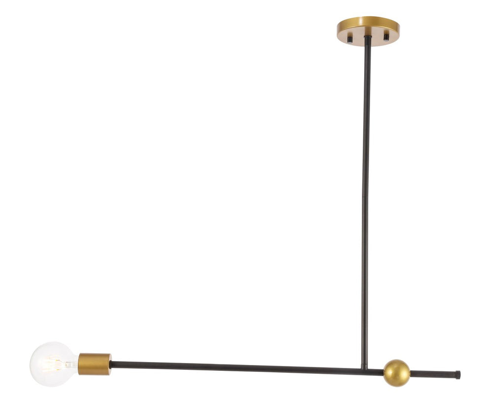 ZC121-LD8041D27BK - Living District: Brees 1 light Black and Brass pendant