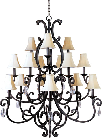 Richmond 15-Light Chandelier Colonial Umber - C157-31007CU/SHD62