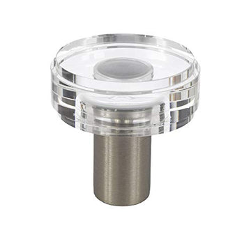 Belle Crystal 1.25" Knob Pulls Handle Hardware Satin Nickel Finish Great for Kitchen or Bathroom Cabinets, Drawers, Dressers, and More! - P100-10/4546