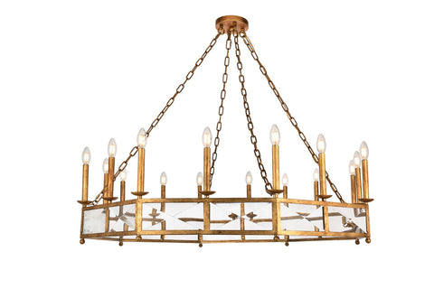 ZC121-1537G49GI - Urban Classic: Exeter 16 light Golden Iron Chandelier Clear Royal Cut Crystal