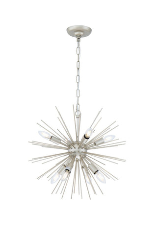 ZC121-LD5037D20CG - Living District: Timber 8 light Champagne pendant