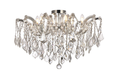 ZC121-2800F24C/RC - Regency Lighting: Maria Theresa 6 light Chrome Flush Mount Clear Royal Cut Crystal