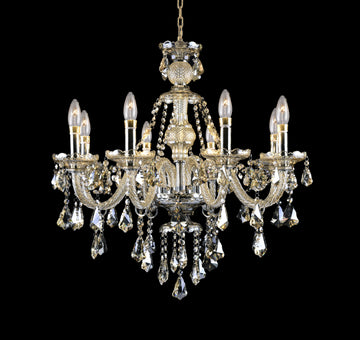 Chandelier Lighting Crystal Chandeliers Cognac Golden Teak Color! H 26" W 36" - Great for The Living Room, Dining Room, Foyer and Entryway, Family Room, and More - A46-GT/385/8