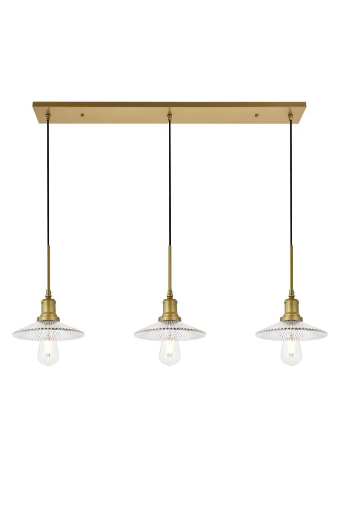 ZC121-LD4040D41BR - Living District: Waltz 3 light brass Pendant