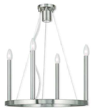 Livex Alpine 4 Light + 1 Light BN Chandelier - C185-40244-91