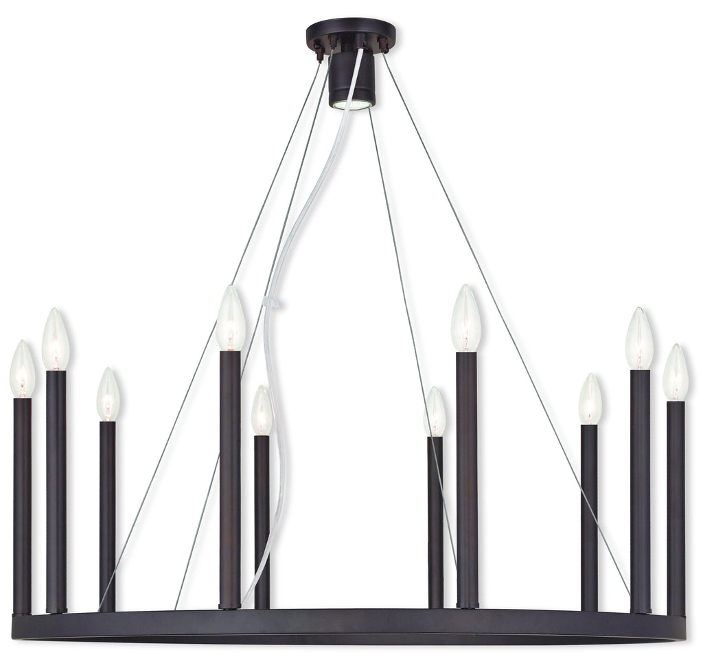 Livex Alpine 10 Light + 1 Light Bronze Chandelier - C185-40248-07