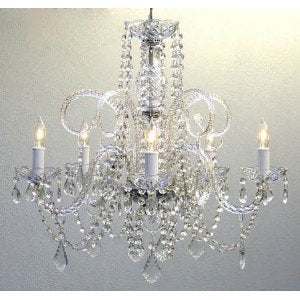 Set of 2-1 Empress Crystal (tm) Chandelier Chandeliers Lighting H25 x W24 and 1 Authentic All Crystal Chandelier Lighting Chandeliers H30 X W28 - 1EA A46-385/5 + 1EA J10-26048/8+4