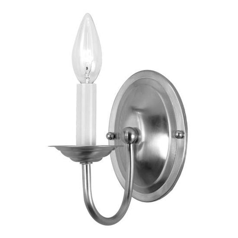 Livex Home Basics 1 Light Brushed Nickel Wall Sconce - C185-4151-91