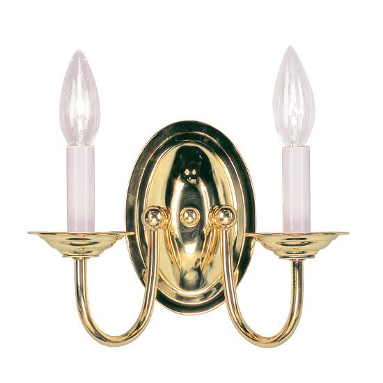 Livex Home Basics 2 Light Polished Brass Wall Sconce - C185-4152-02