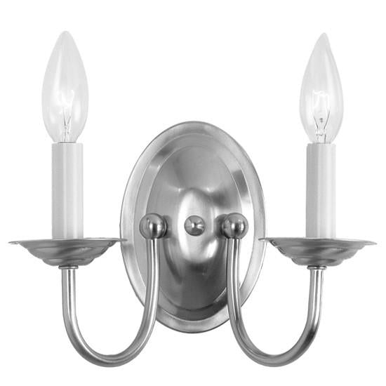 Livex Home Basics 2 Light Brushed Nickel Wall Sconce - C185-4152-91