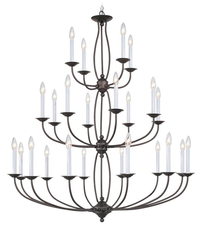 Livex Home Basics 24 Light Bronze Chandelier - C185-4180-07