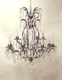 Wrought Iron Crystal Chandelier W/Swarovski Crystal H36" X W28" - A83-52/3034/8+4Sw