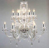 Chandelier Lighting Crystal Chandeliers with Chrome Sleeves! H27 X W32 - GO-A46-B43/385/6+6