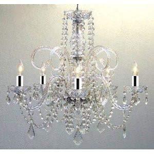 Empire Victorian Chandelier with Swarovski Crystal w/Chrome Sleeves H25" X W24" - GO-B43/A46-385/5SW