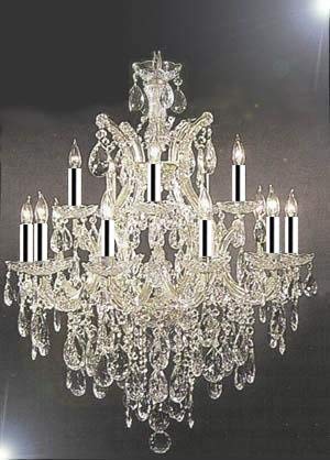 Chandelier Crystal Lighting Chandeliers w/Chrome Sleeves - Great for The Dining Room, Foyer, Living Room! H30" X W28" - A500-B43/SILVER/21532/12+1