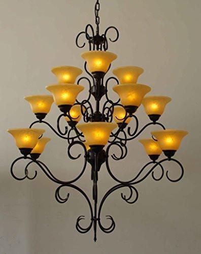 Wrought Iron Chandelier Lighting H47" X W40" - G7-2197/15