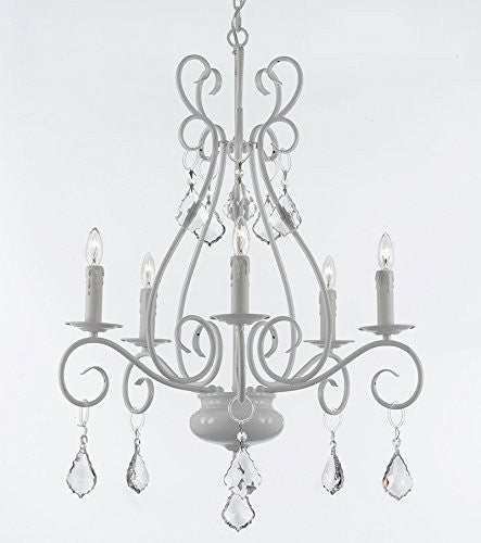Wrought Iron Chandelier Crystal Lighting Empress Crystal (Tm) Chandeliers H25.5" W25.5" - P7-B7/White/441/5