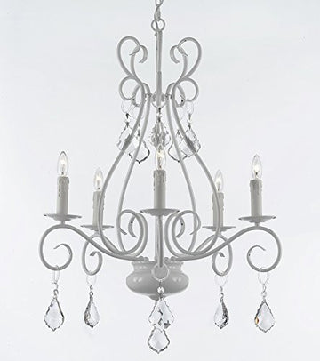 Wrought Iron Chandelier Crystal Lighting Empress Crystal (Tm) Chandeliers H25.5" W25.5" - P7-B7/White/441/5