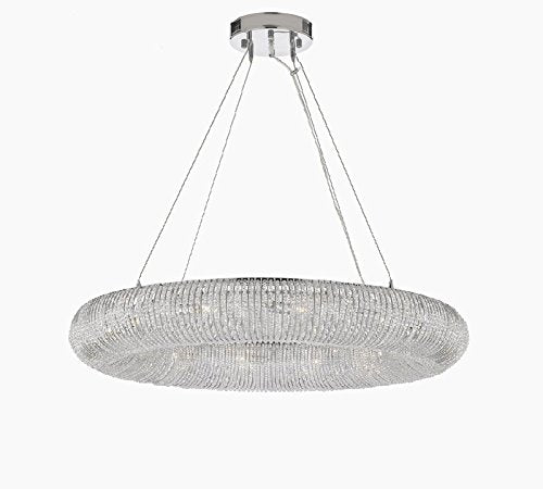 Crystal Halo Chandelier Modern/Contemporary Lighting Floating Orb 32" Wide- Good for Dining Room, Foyer, Entryway, Family Room and More - A113-3132/9