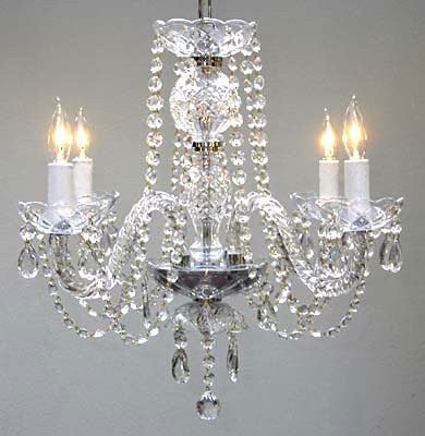 New Authentic All Crystal Chandelier H17" X W17" - Go-J10-26098/4
