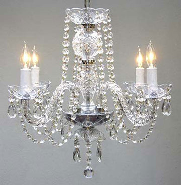 New Authentic All Crystal Chandelier H17" X W17" - Go-J10-26098/4