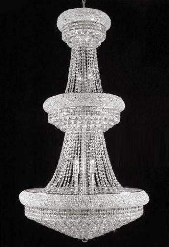 Set of 3-1 French Empire Crystal Chandelier Chandeliers H66" x W36" and 2 Empire Empress Crystal (Tm) Wall Sconce Lighting W 12" H 17" - A500-CS/541/32 + C121-1800W12SC