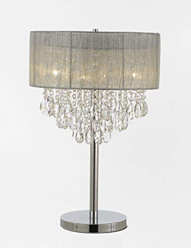 Silver and Crystal 15"W Table Lamp Desk Lamp Bedside Lamp - J10-100/4 LAMP