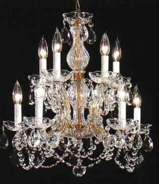 Swarovski Crystal Trimmed Chandelier Chandelier Lighting H22"Xw20" - A83-500/10Sw