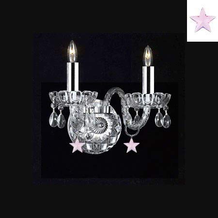 Murano Venetian Style Empress Crystal(TM) Wall Sconce w/Chrome Sleeves! - A46-B43/B38/2/386/PINK