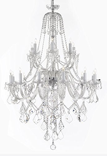 New Murano Venetian Style Crystal Chandelier Lighting - Great For The Dining Room Foyer Living Room W 40" H 50" - A46-B12/282/18