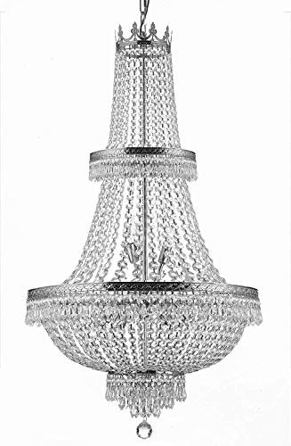 Made with Swarovski Crystal French Empire Crystal Chandelier Lighting H50" X W24" Good for Foyer, Entryway, Family Room, Living Room and More! - A500-CS/870/15SW