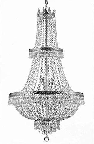 Made with Swarovski Crystal French Empire Crystal Chandelier Lighting H50" X W24" Good for Foyer, Entryway, Family Room, Living Room and More! - A500-CS/870/15SW