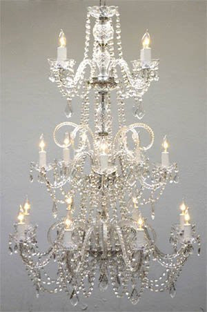 Swarovski Crystal Trimmed Chandelier Murano Venetian Style All Crystal Chandelier W/ Swarovski Crystal W30" H50" - J10-Cs/26051/17Sw