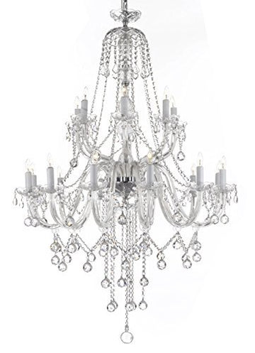 New Murano Venetian Style Crystal Chandelier Lighting - Great For The Dining Room Foyer Living Room W 40" H 50" - A46-B12/B6/282/18