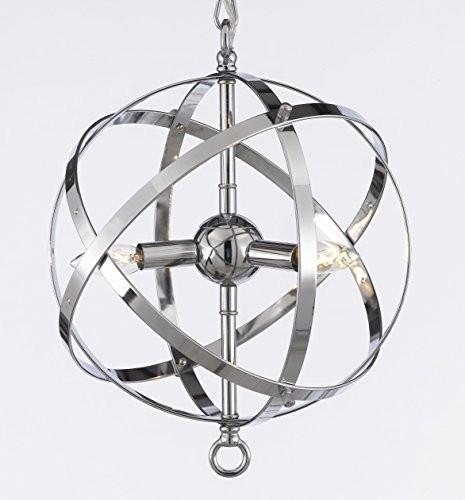 Spherical Orb Chandelier Lighting Chrome Finish - G7-2155/3