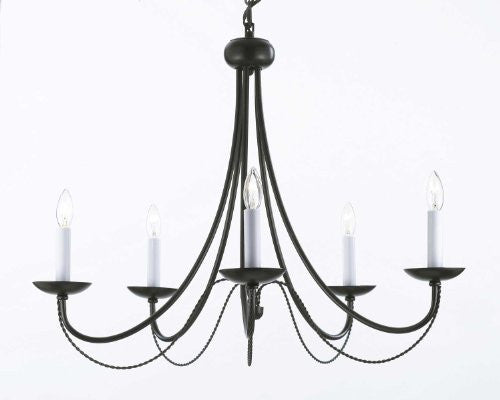 Wrought Iron Chandelier Lighting H22" X W26" - J10-26031/5