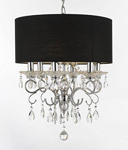 Silver Mist Crystal Drum Shade Chandelier Pendant Lighting - J10-02006BK